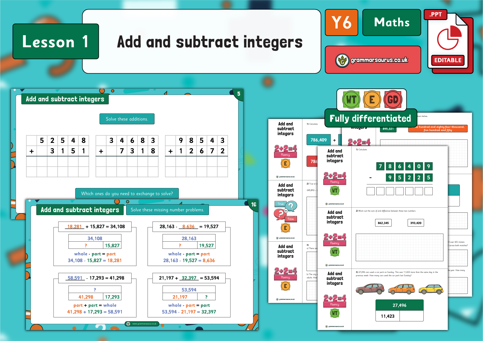 Year 6 Addition Subtraction Multiplication And Division Add And Subtract Integers Lesson 1