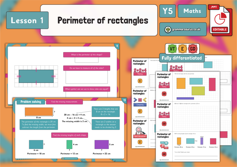 Year 5 Perimeter and Area -Perimeter of rectangles - Lesson 1 ...