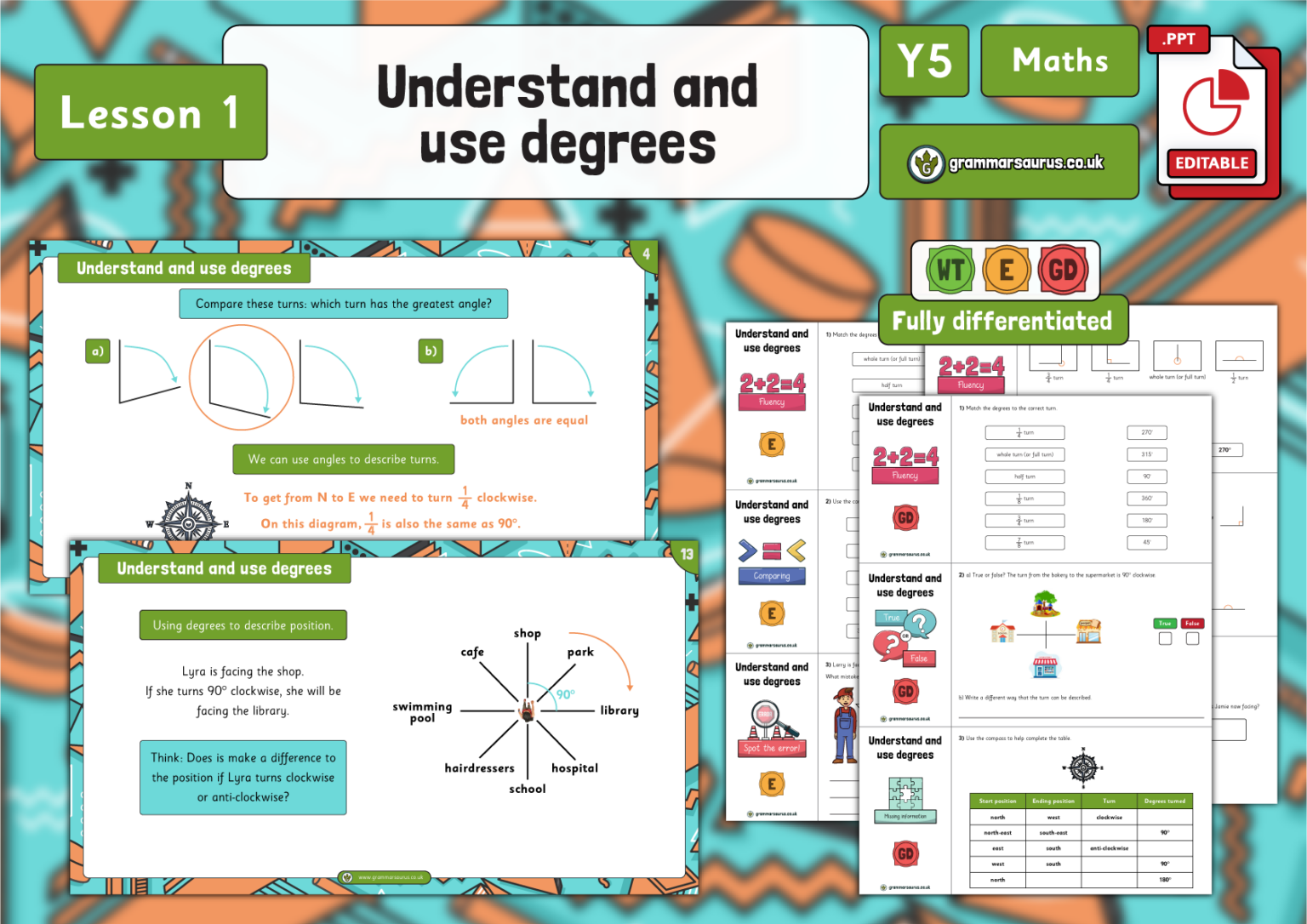 Year 5 Properties of Shape - Understand and use degrees - Lesson 1 ...