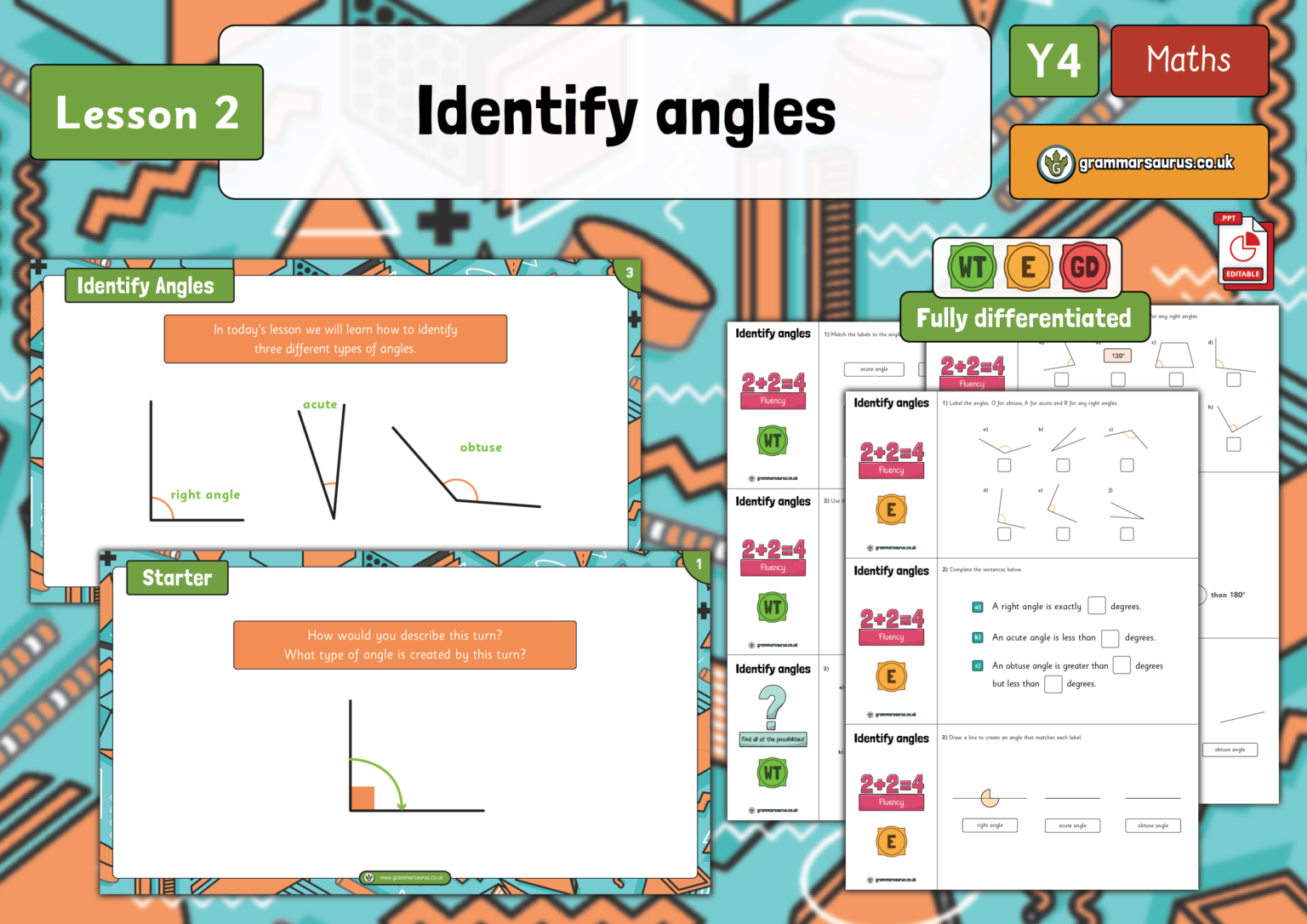 Year 4 Properties of Shape – Identify angles - Lesson 2 - Grammarsaurus