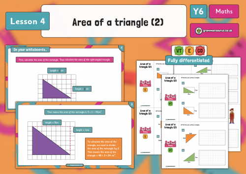 Year 6 Area, Perimeter and Volume - Area of a triangle (2) - Lesson 4 ...