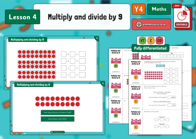 Year 4 Multiplication and Division - Multiply and divide by 9 - Lesson ...