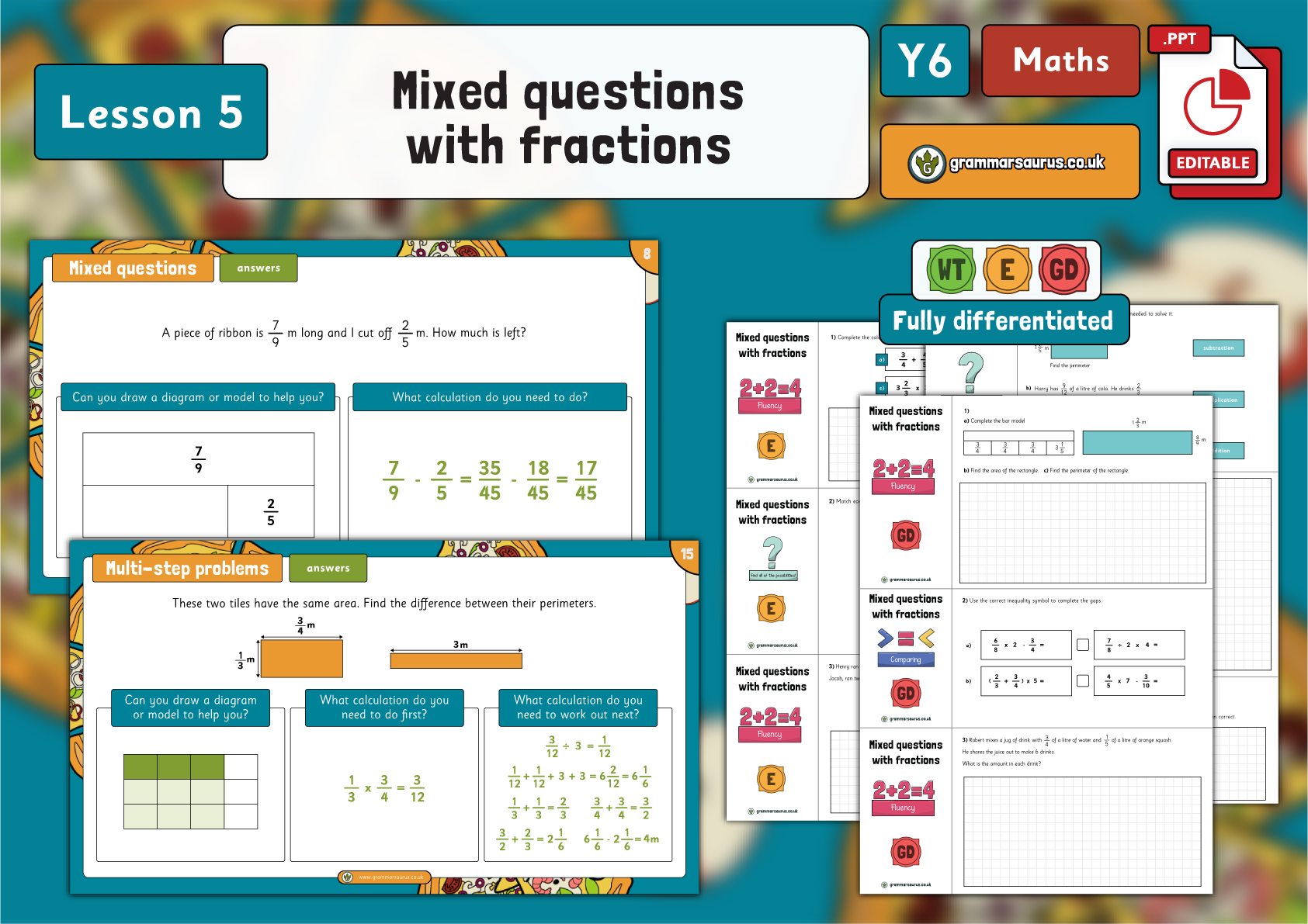 simplifying fractions problem solving year 6