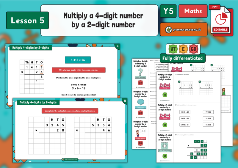 Year 5 Multiplication and Division (Part 2) - Multiply a 4-digit number ...