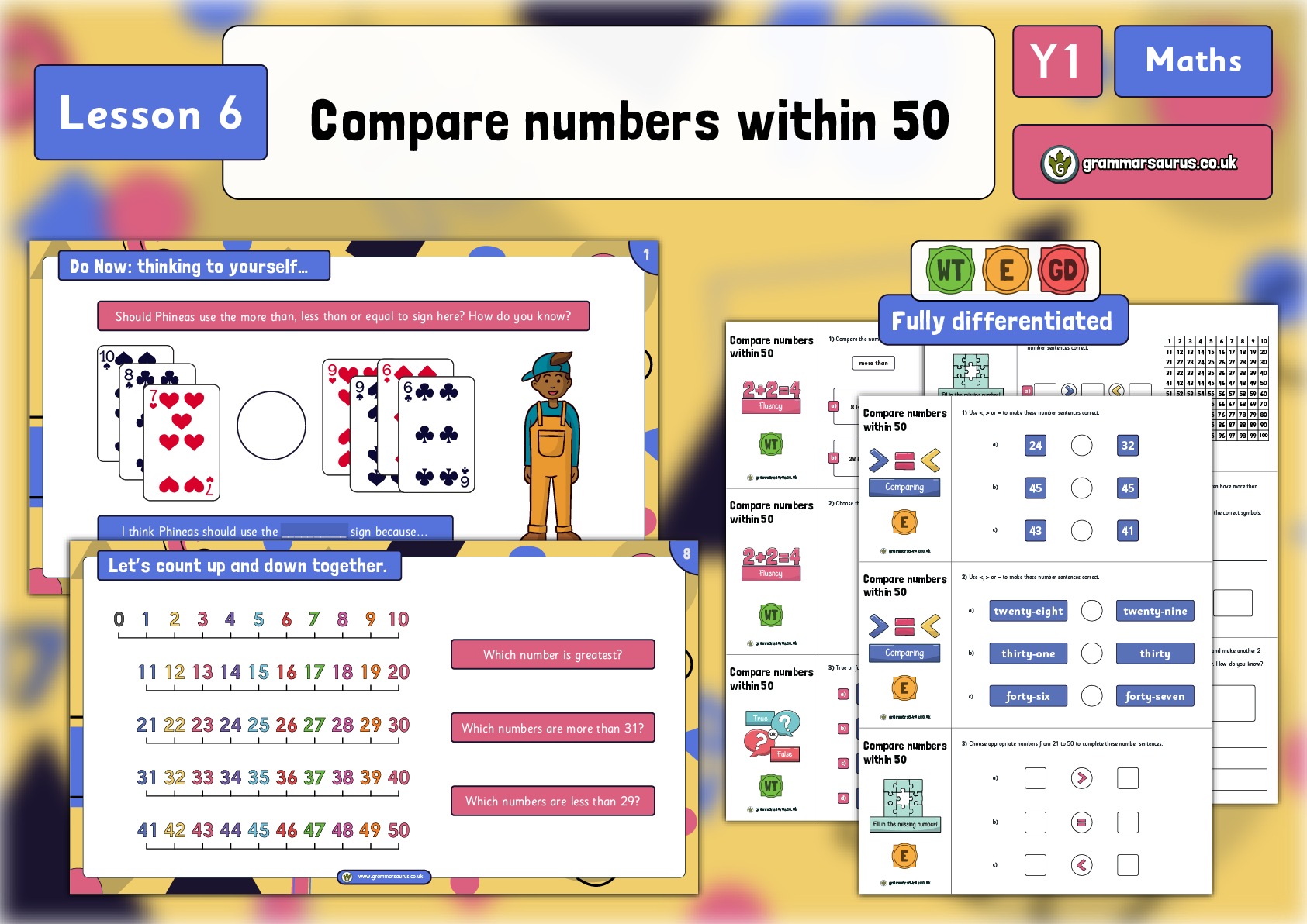 Year 1 Place Value within 50 Compare Numbers Within 50 Lesson 6 