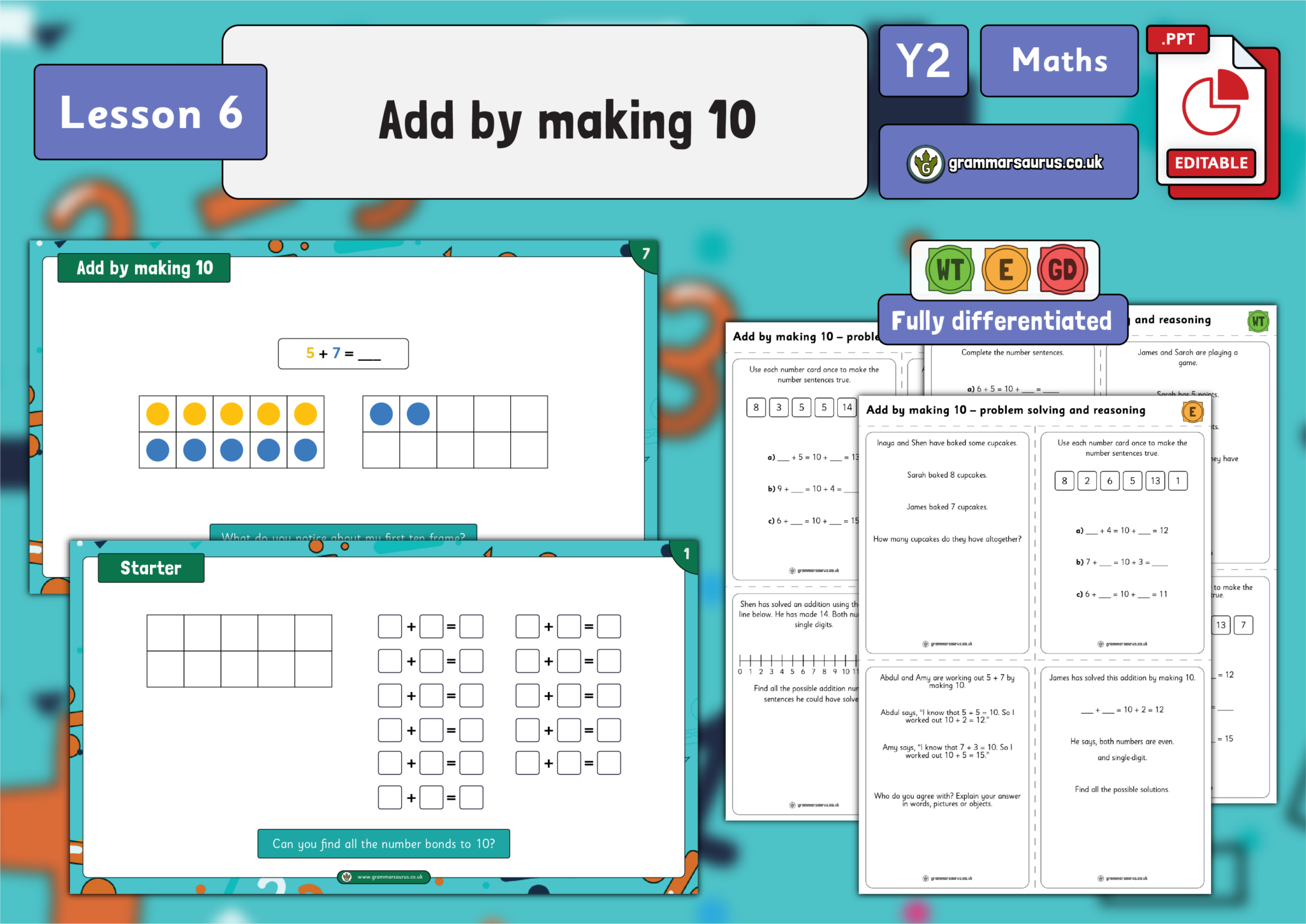 Year 2 Addition and Subtraction - Add by making 10 - Lesson 6 ...