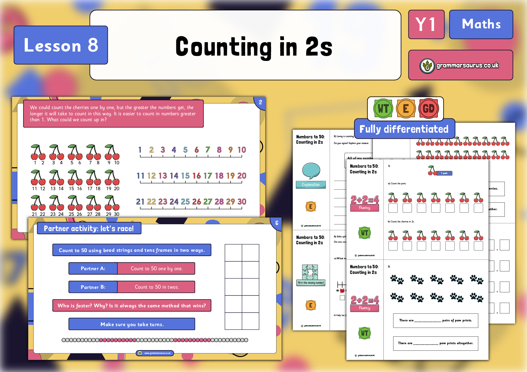 Year 1 Place Value within 50 Counting In 2s Lesson 8 Grammarsaurus