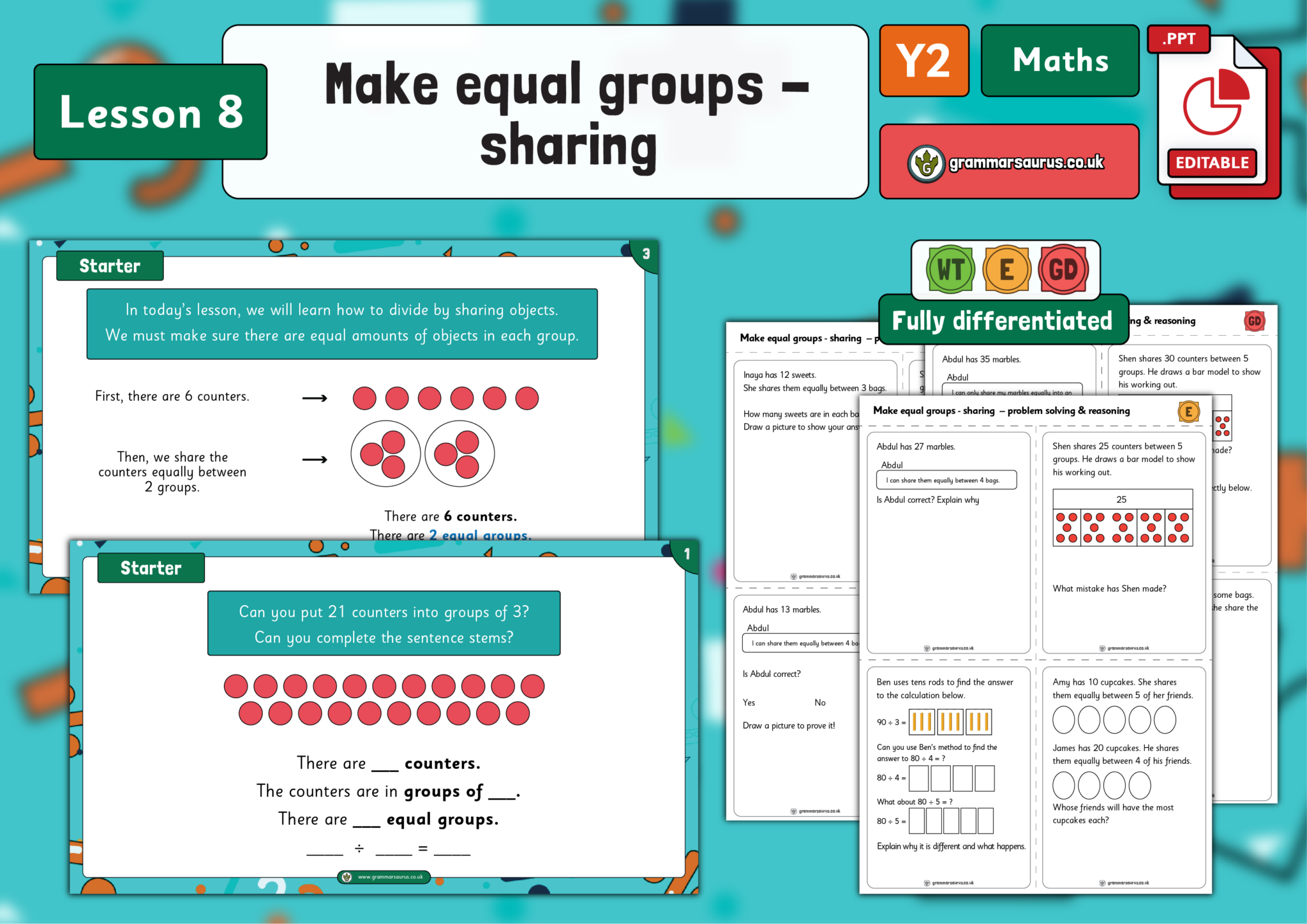Year 2 Multiplication and Division – Make equal groups - sharing ...