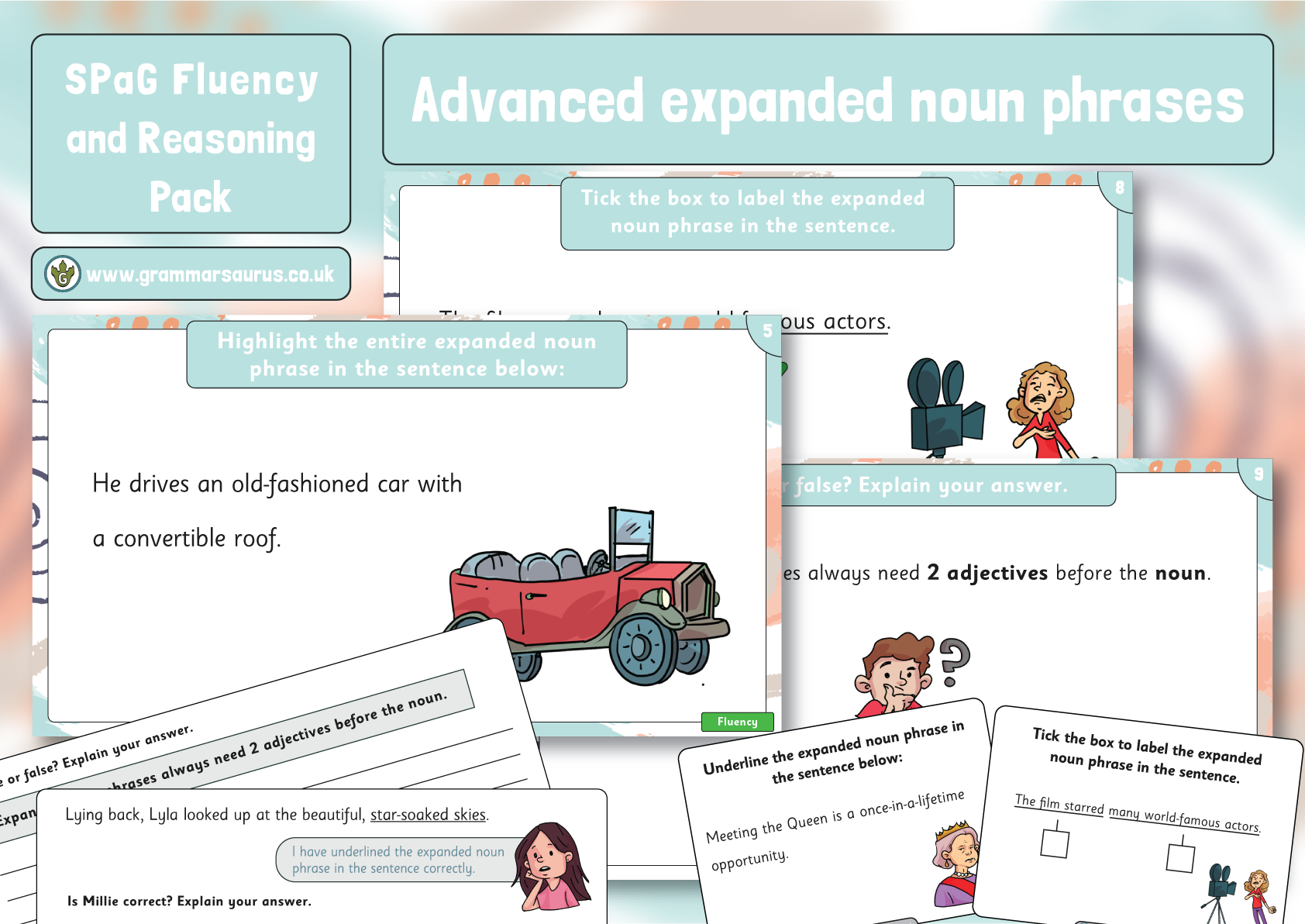SPaG Fluency & Reasoning Pack Advanced expanded noun phrases