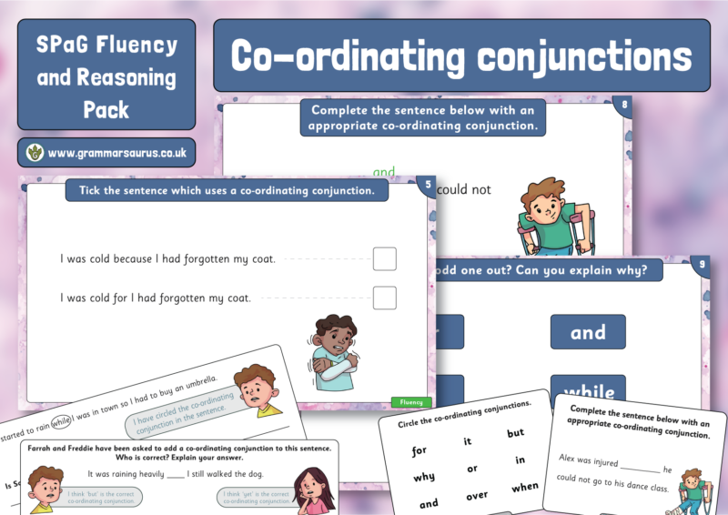 Spag Fluency And Reasoning Pack Co Ordinating Conjunctions Grammarsaurus