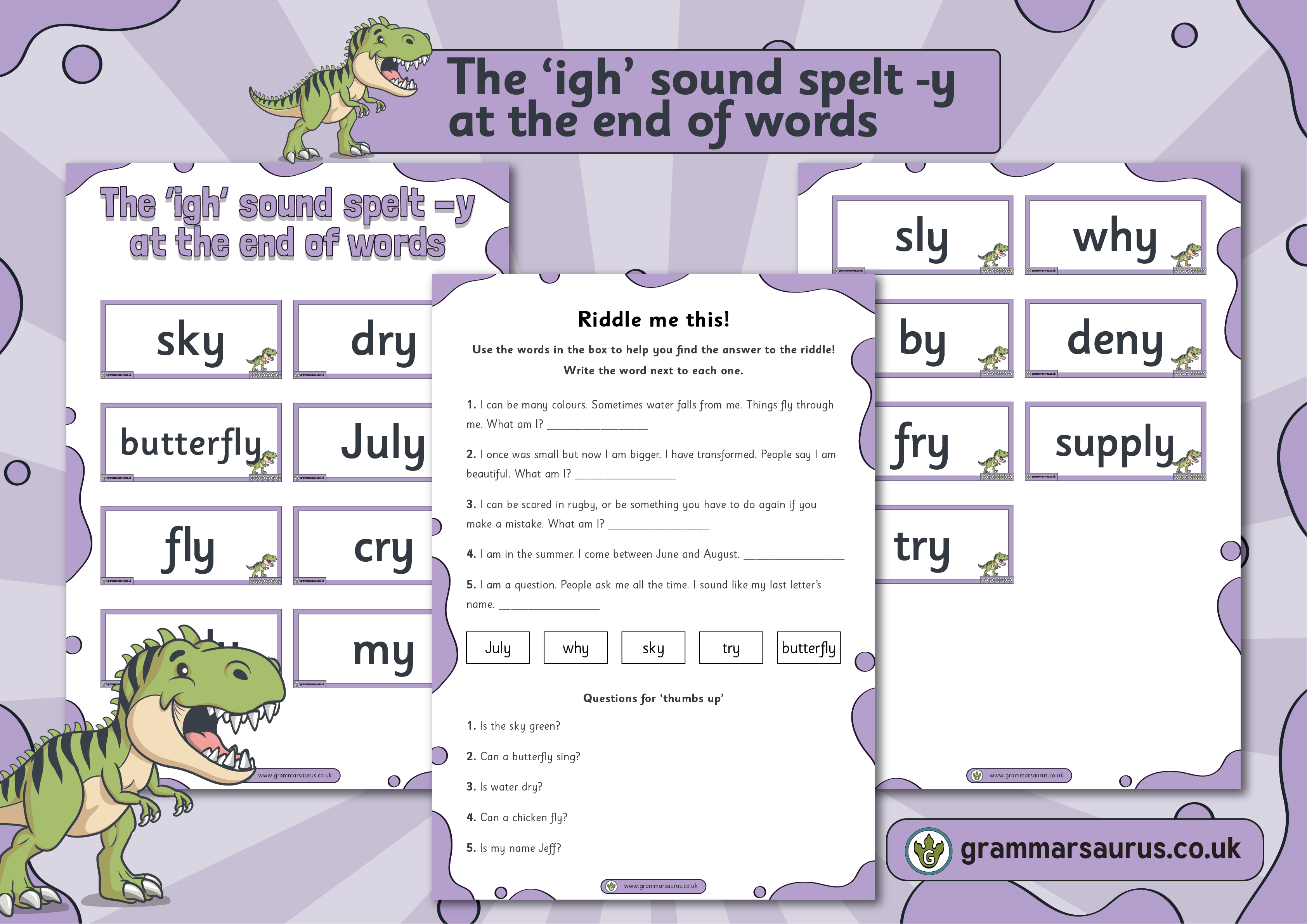 Grade Phonics -igh Spelt With 'y' Spelling Pack, 03/08/2024