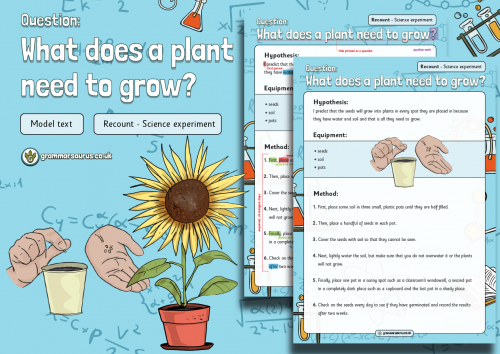 Year 2 Model Text – Science Experiment – What does a plant need to grow ...