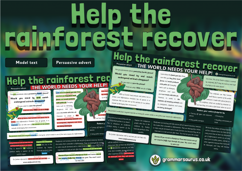 Year 4 Model Text – Persuasive advert – Help the rainforest recover ...