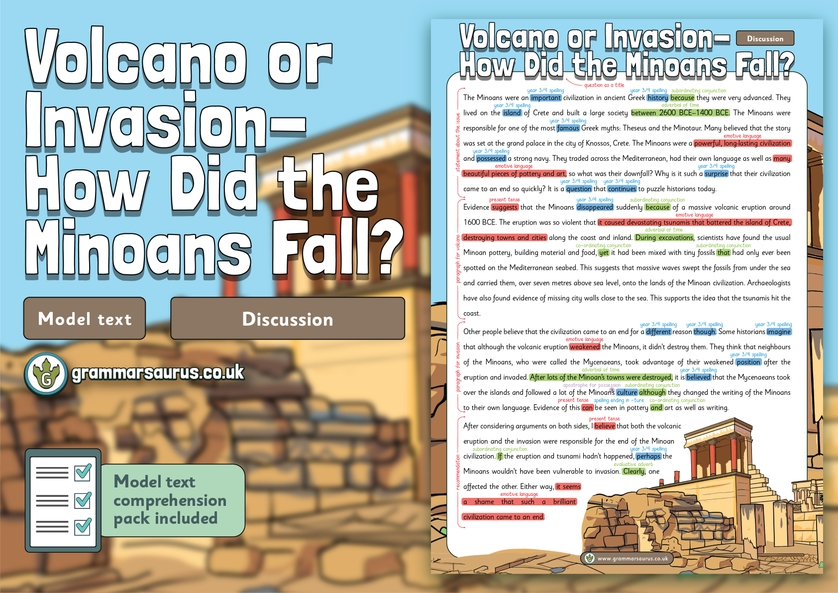 Year 3 Model Text Discussion Volcano or Invasion How Did the