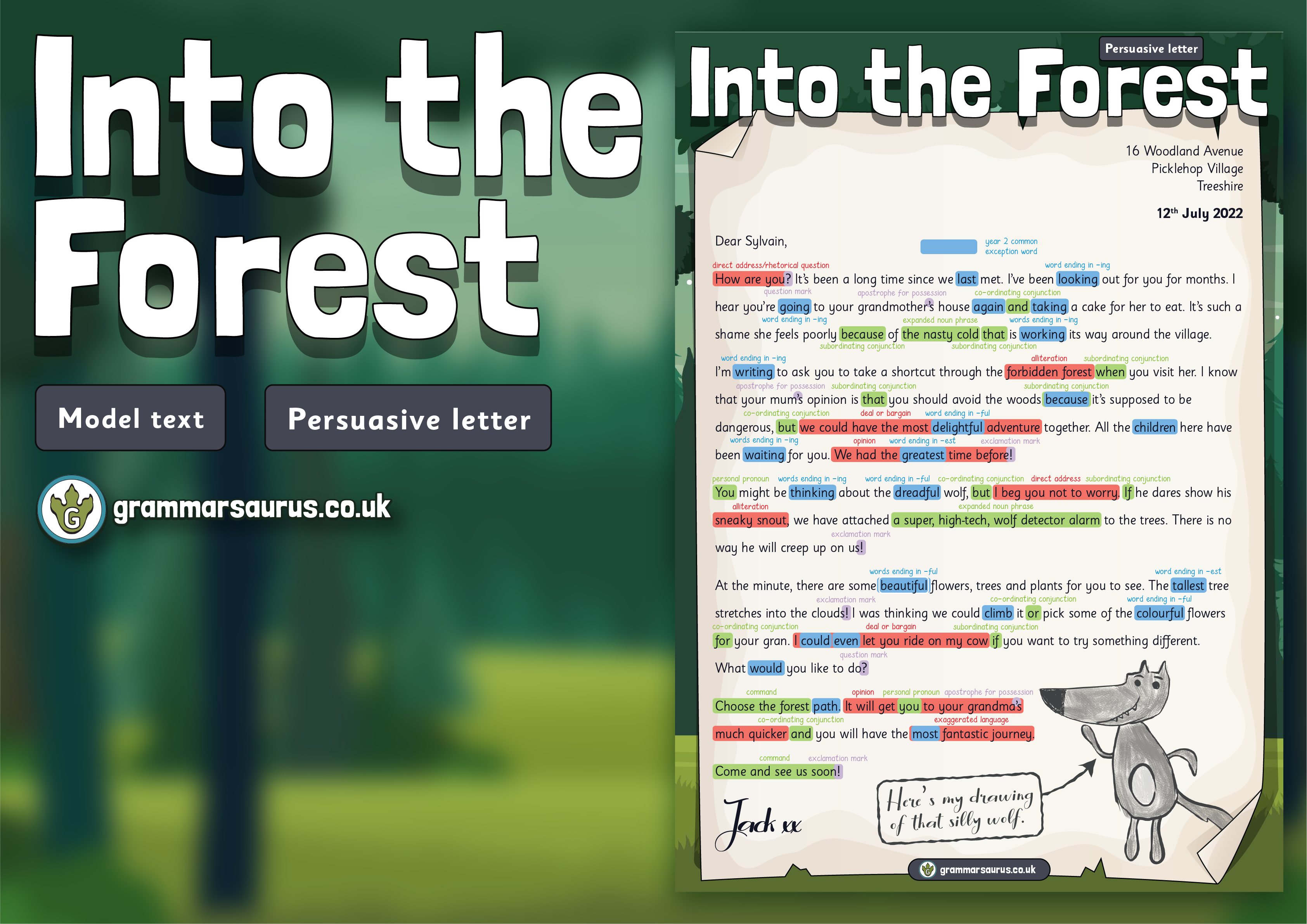 Year 2 Model Text Persuasive Letter Into The Forest Gbsct P2 Grade 1and First Class