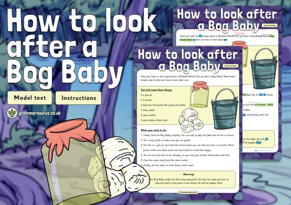 Year 1 Model Text Instructions How to look after a bog baby ( gbsct