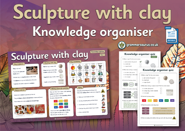 Year 1 Art – Sculpture with clay – Knowledge organiser - Grammarsaurus