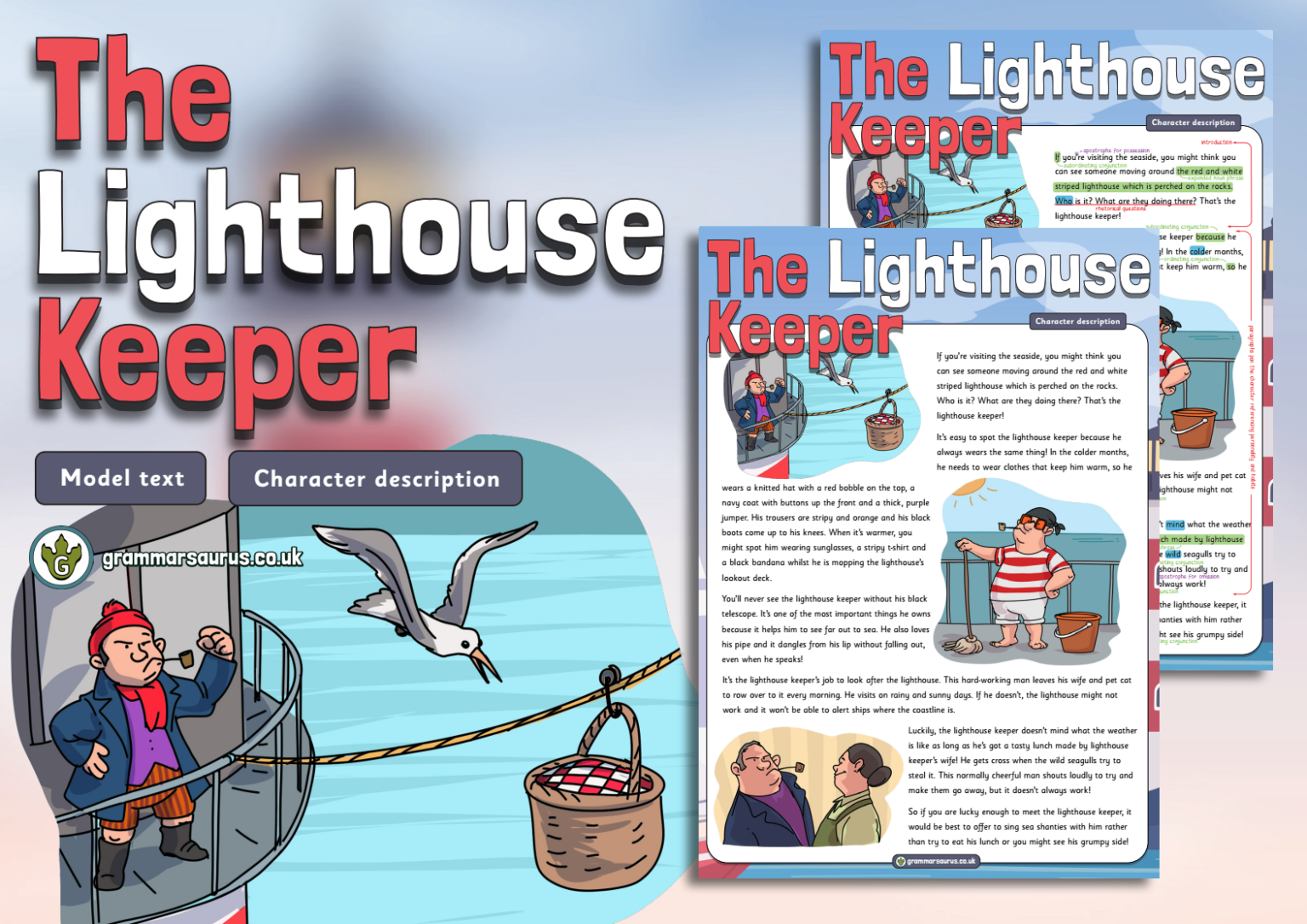 Lighthouse Continuous Text Year 2 Model Text - Character description - The Lighthouse Keeper ...