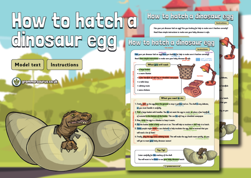 Instructions Model Text Year 1 Model Text – Instructions – How to hatch a dinosaur egg ...