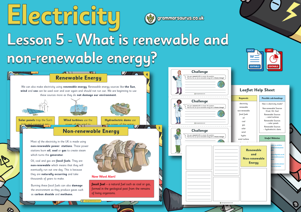 Year 6 Science – Electricity – What Is Renewable And Non-renewable ...