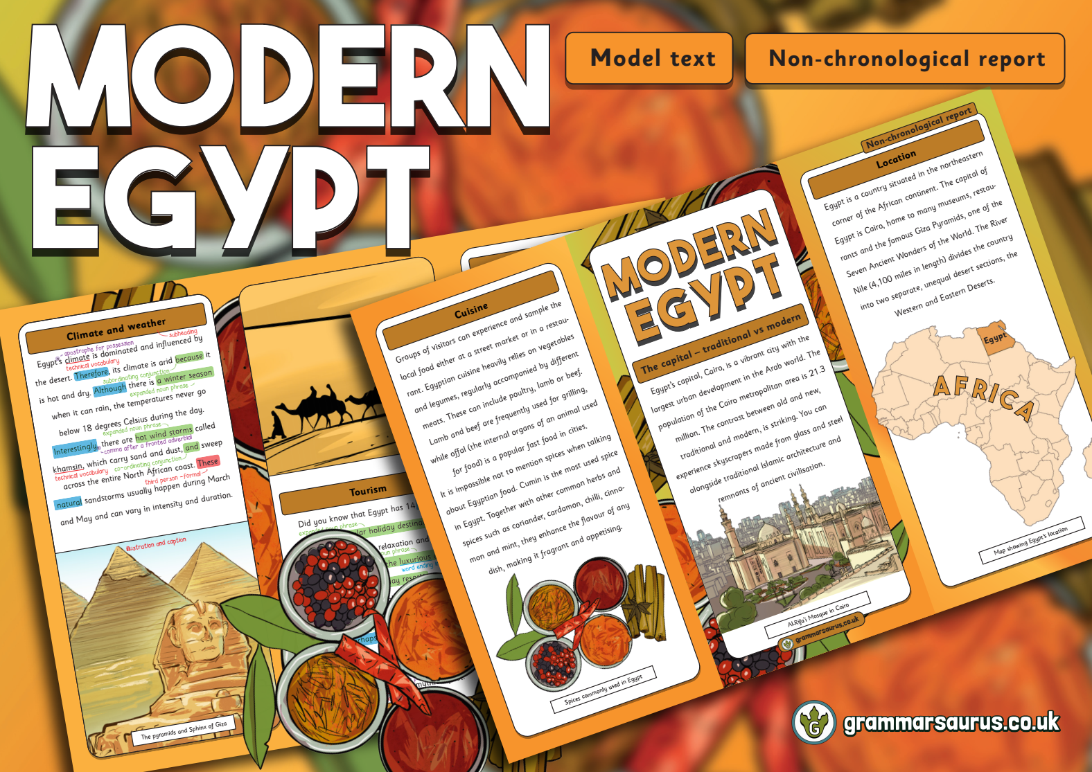 Year 4 Model Text – Non-chronological report – Modern Egypt - Grammarsaurus