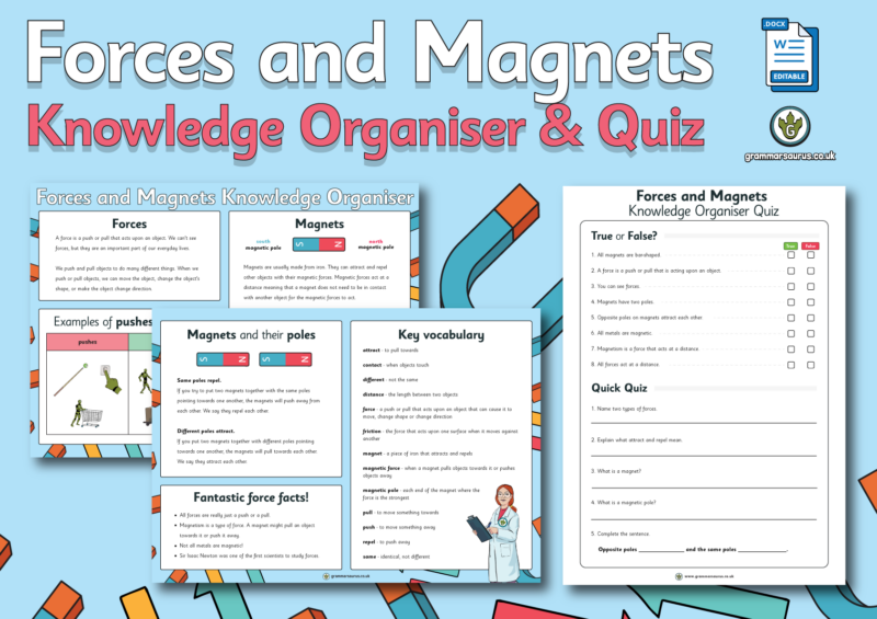 Year 3 Science - Forces And Magnets - Knowledge Organiser & Quiz ...