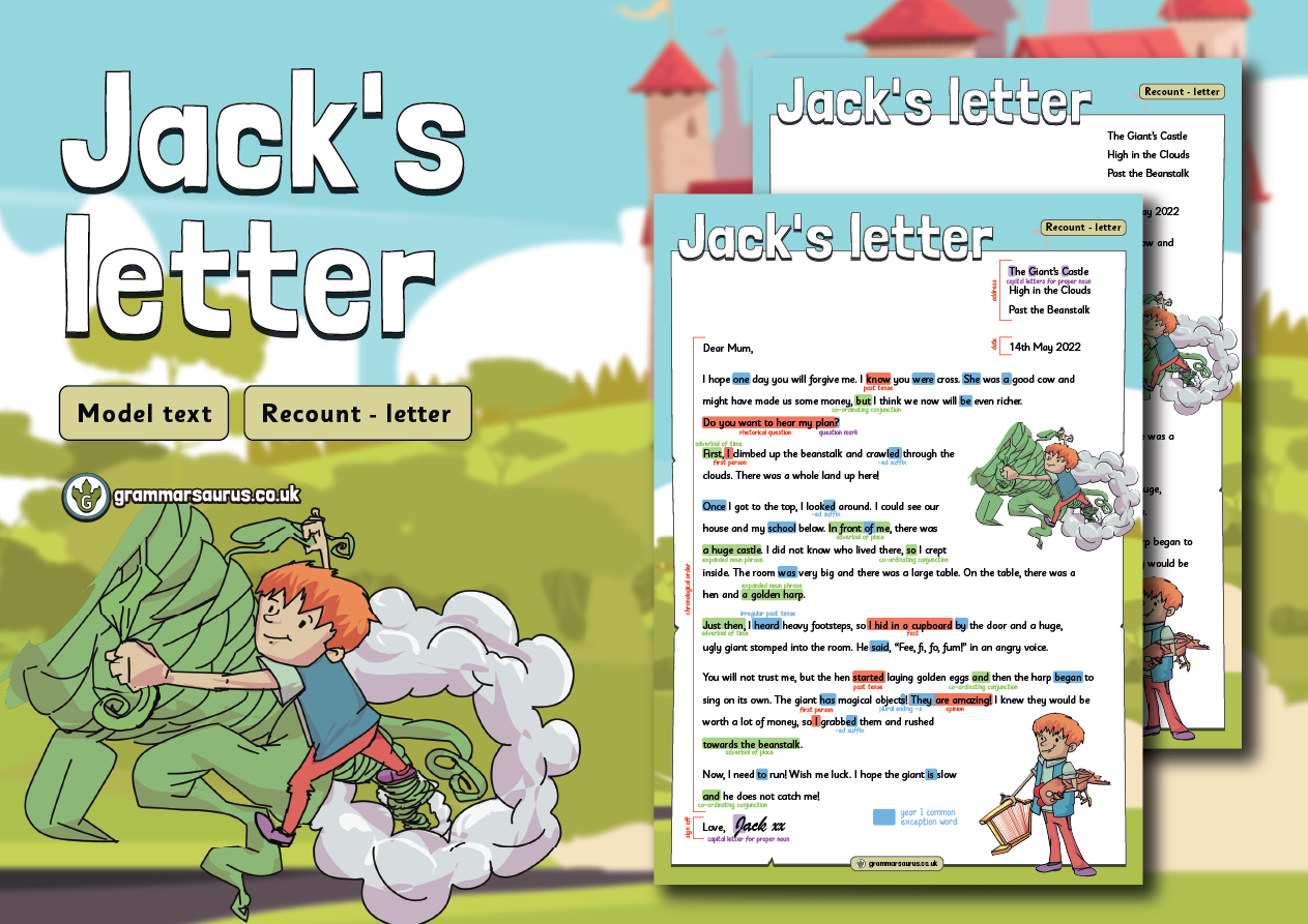 Year 1 Model Text Recount Letter Jack's Letter ( gbsct P1, Kindergarten & Senior infants