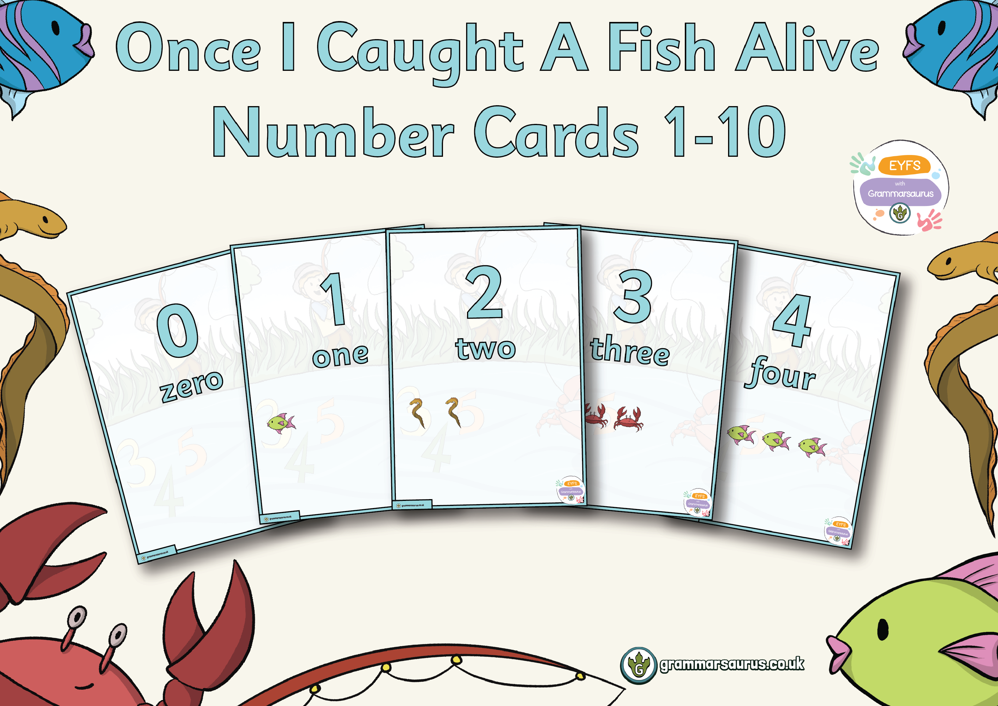 EYFS Nursery Rhymes 1,2,3,4,5 Once I Caught A Fish Alive Number