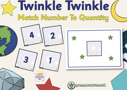 EYFS Nursery Rhymes Twinkle Twinkle Match Number To Quantity 