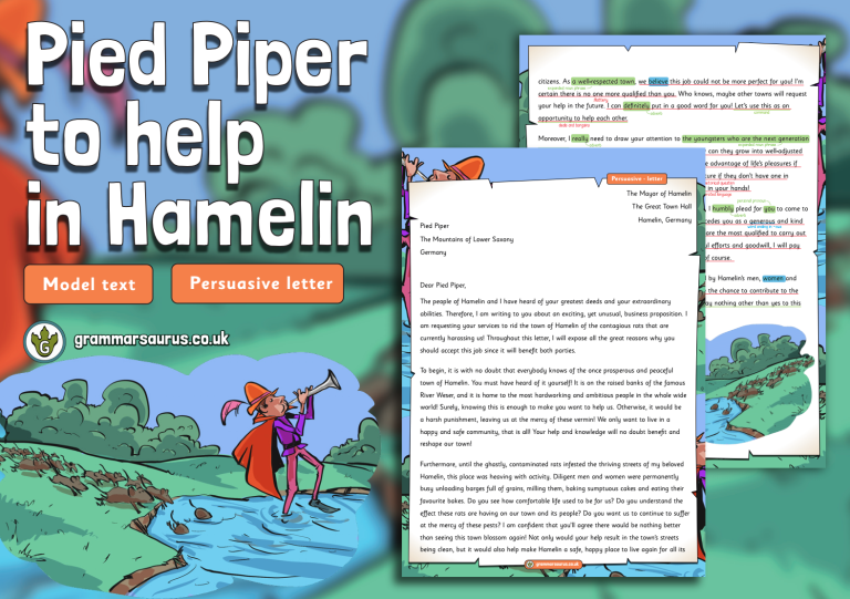 Year 4 Model Text – Persuasive letter – Pied Piper to help in Hamlin ...