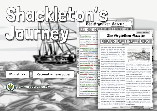 Year 5 Model Text – Newspaper report – Shackleton's Journey - Grammarsaurus