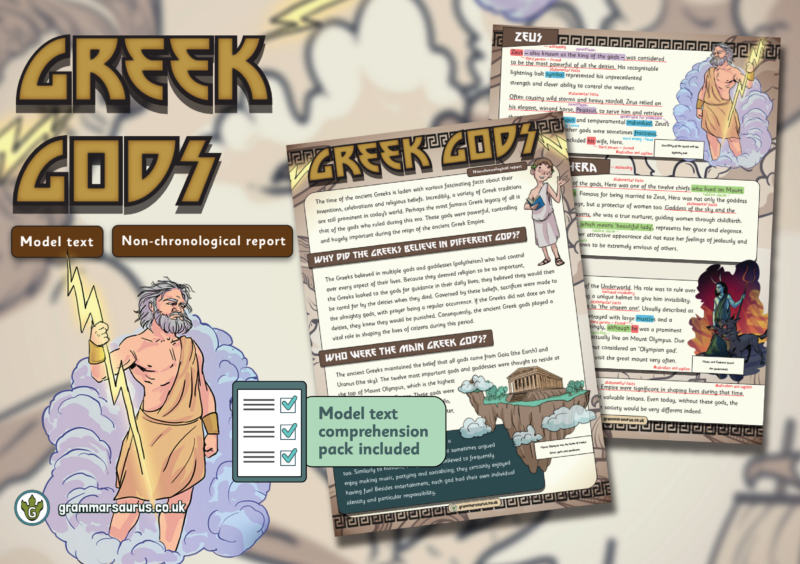 Year 5 Model Text – Non-chronological report – Greek Gods - Grammarsaurus