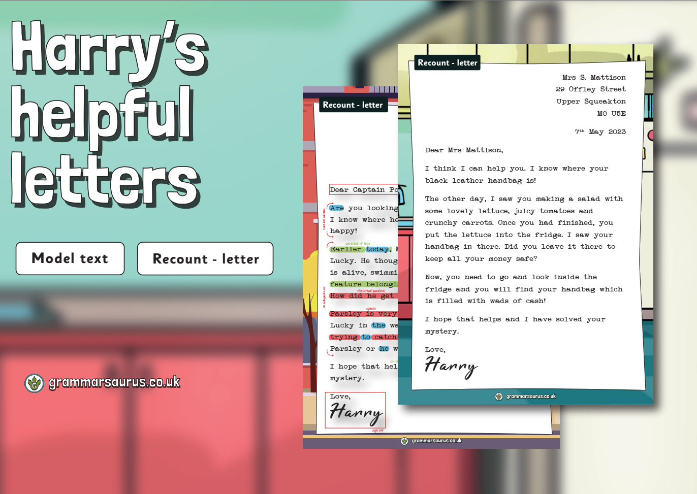 Year 1 Model Text – Recount – Letter – Harry's helpful letters ( gbsct ...