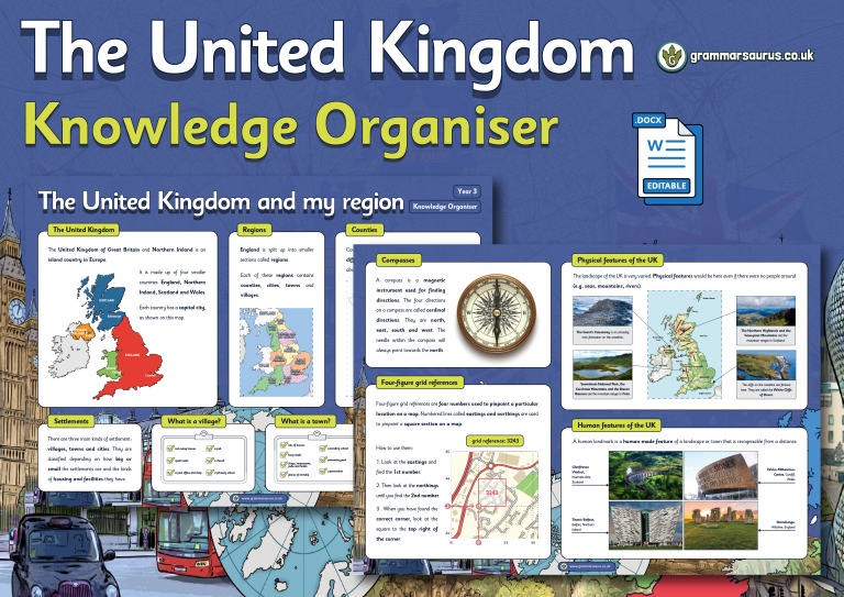 Year 3 Geography United Kingdom Knowledge Organiser Grammarsaurus