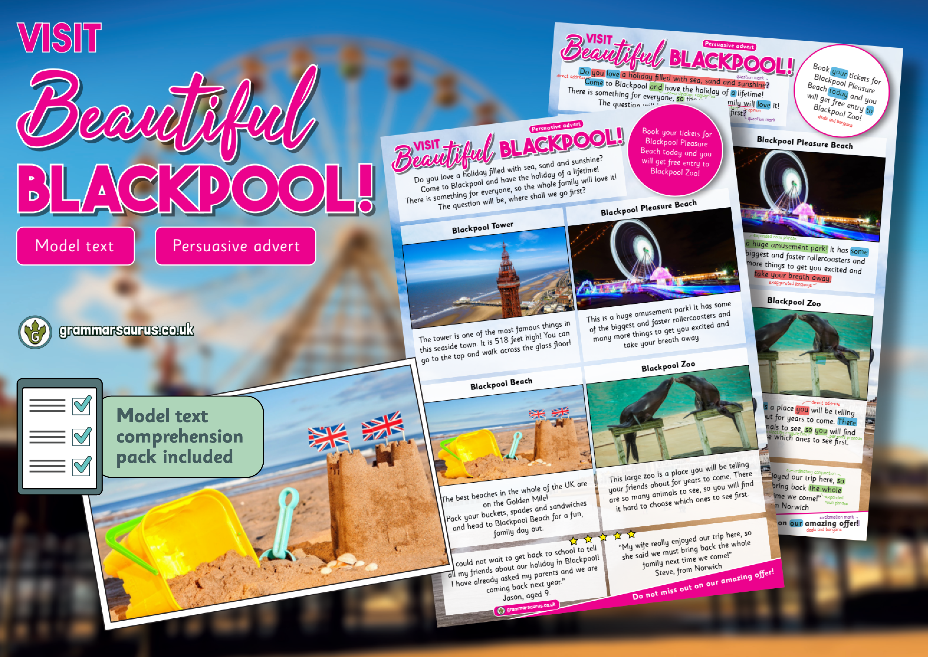 Year 1 Model Text – Persuasive advert – Visit Beautiful Blackpool ...