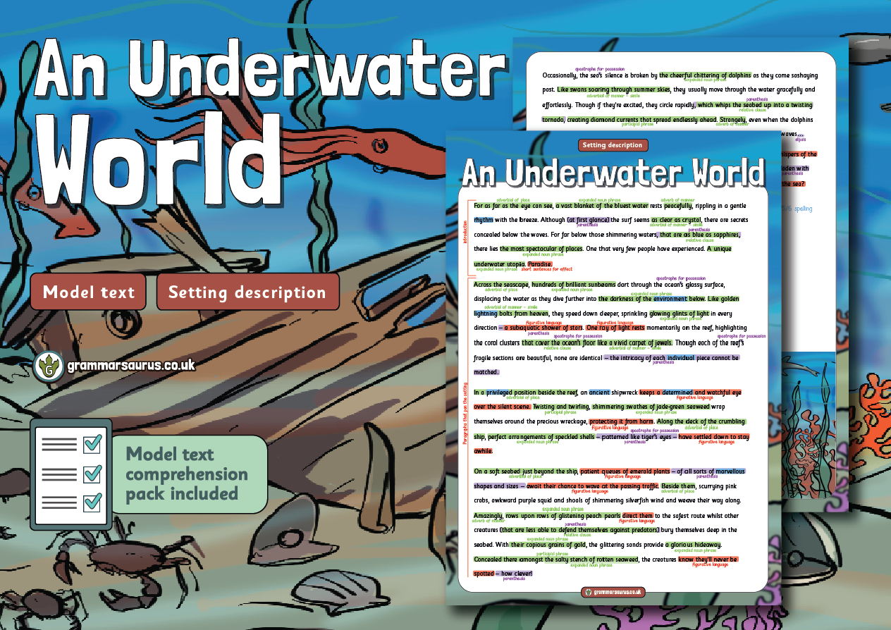 Year 5 Model Text Setting description An Underwater World ( gbsct
