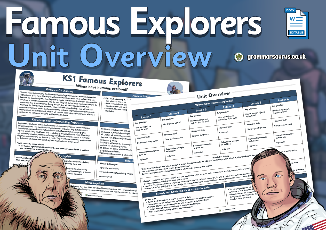 KS1 History - Famous Explorers - Unit Overview - Grammarsaurus