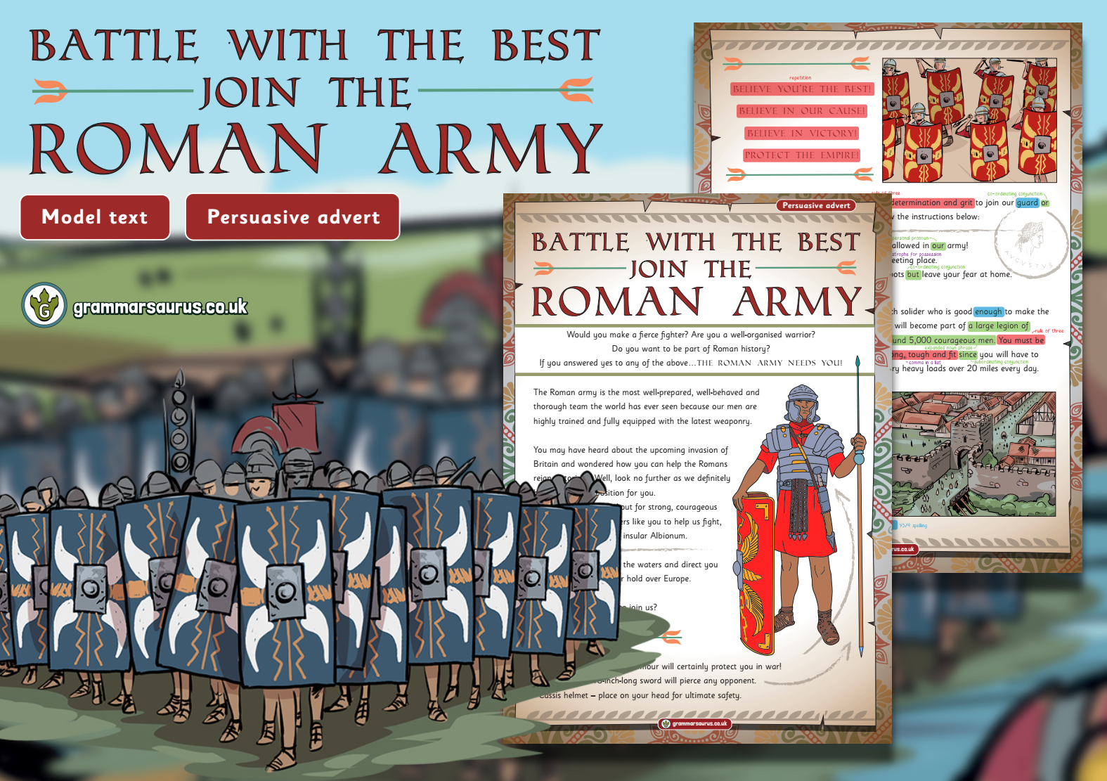 Year 3 Model Text – Instructions – How to rebel against the Roman occupiers  (🏴󠁧󠁢󠁳󠁣󠁴󠁿 P3 ,🇦🇺🇺🇸 Grade 2 & 🇮🇪 2nd Class) - Grammarsaurus