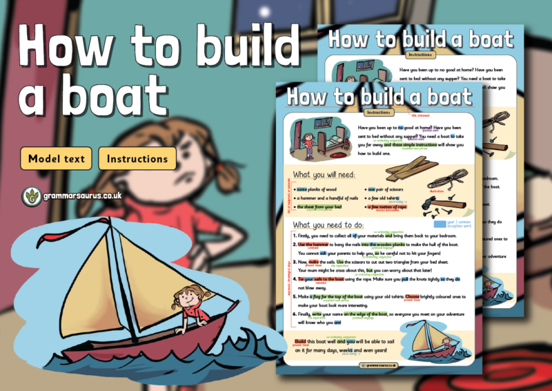 Instructions Model Text Year 1 Model Text – Instructions – How to build a boat - Grammarsaurus
