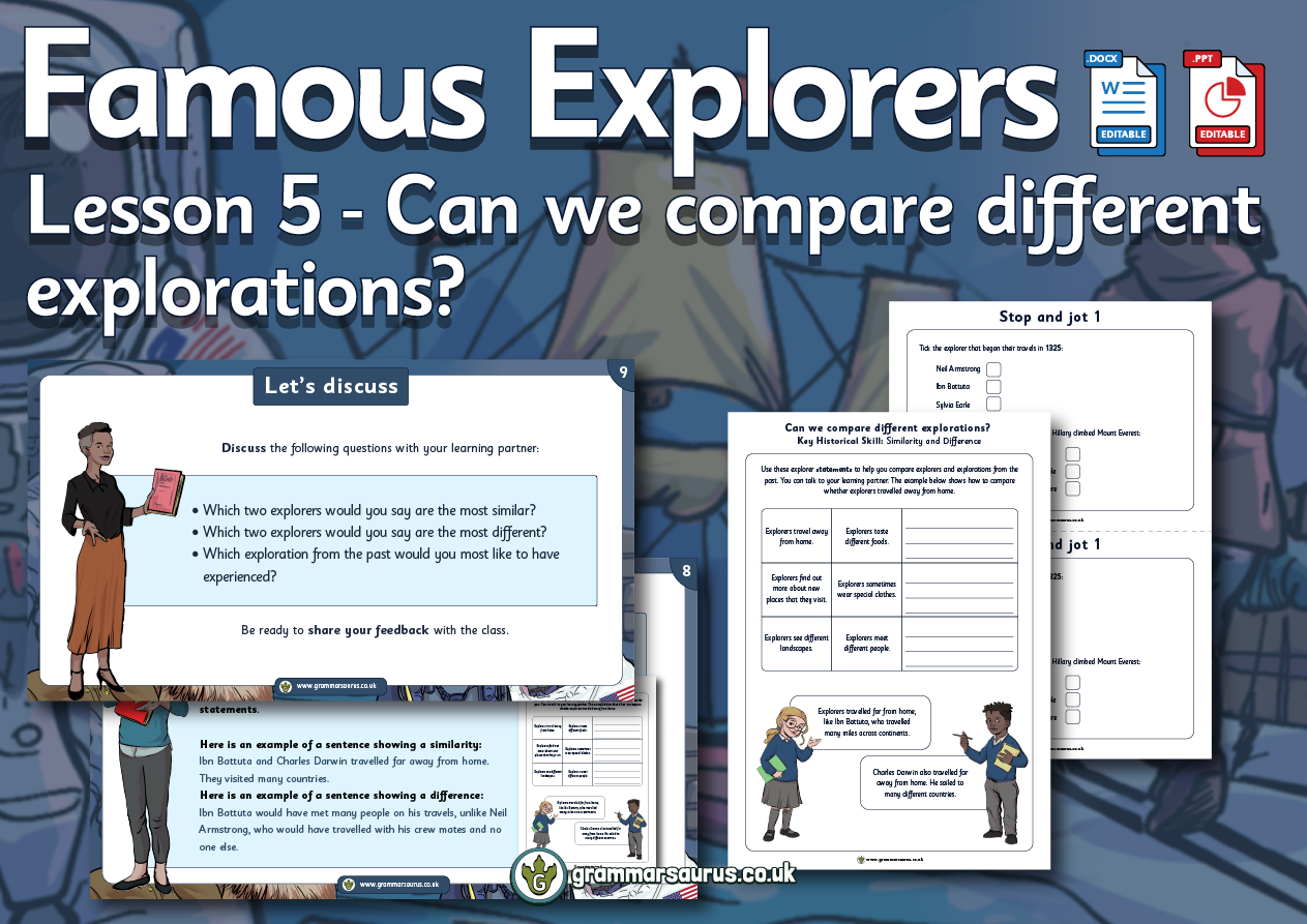 KS1 History Famous Explorers Can we compare different explorations