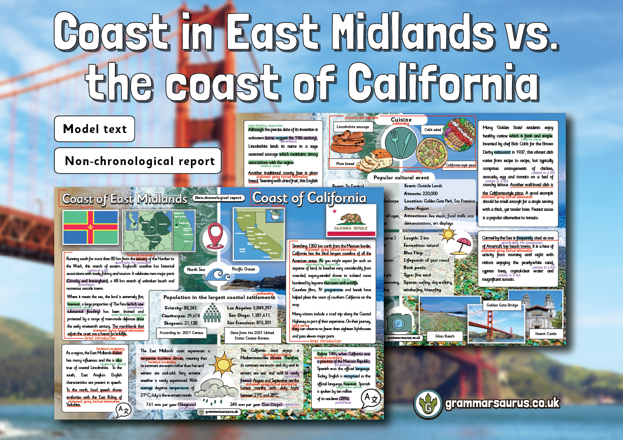 Coasts Text Year 5 Model Text – Non-chronological report – Coast in East Midlands ...
