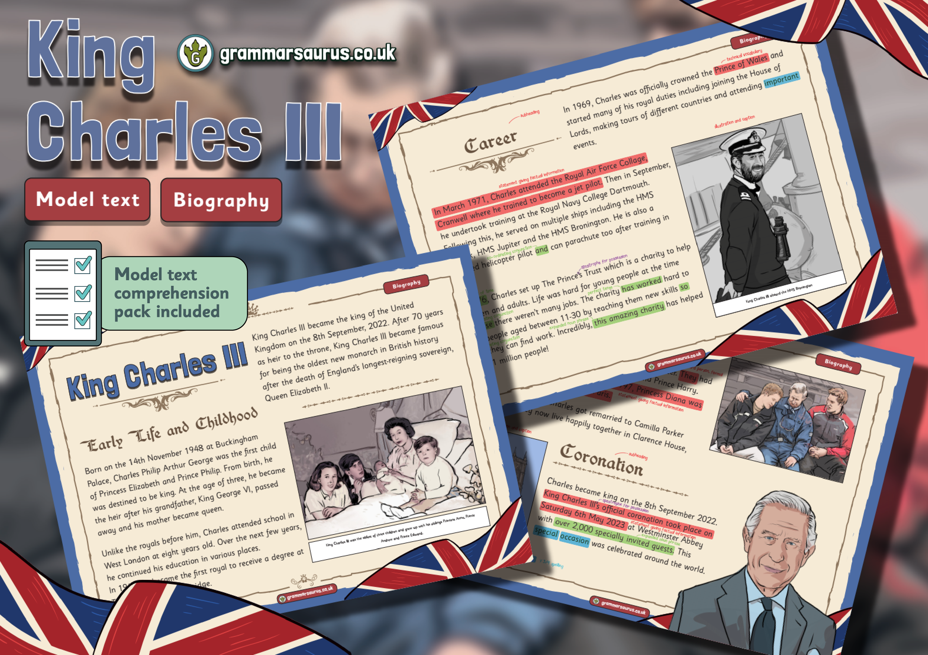 Year 2 Model Text – Biography – King Charles III ( Gbsct P2, Grade 1 ...