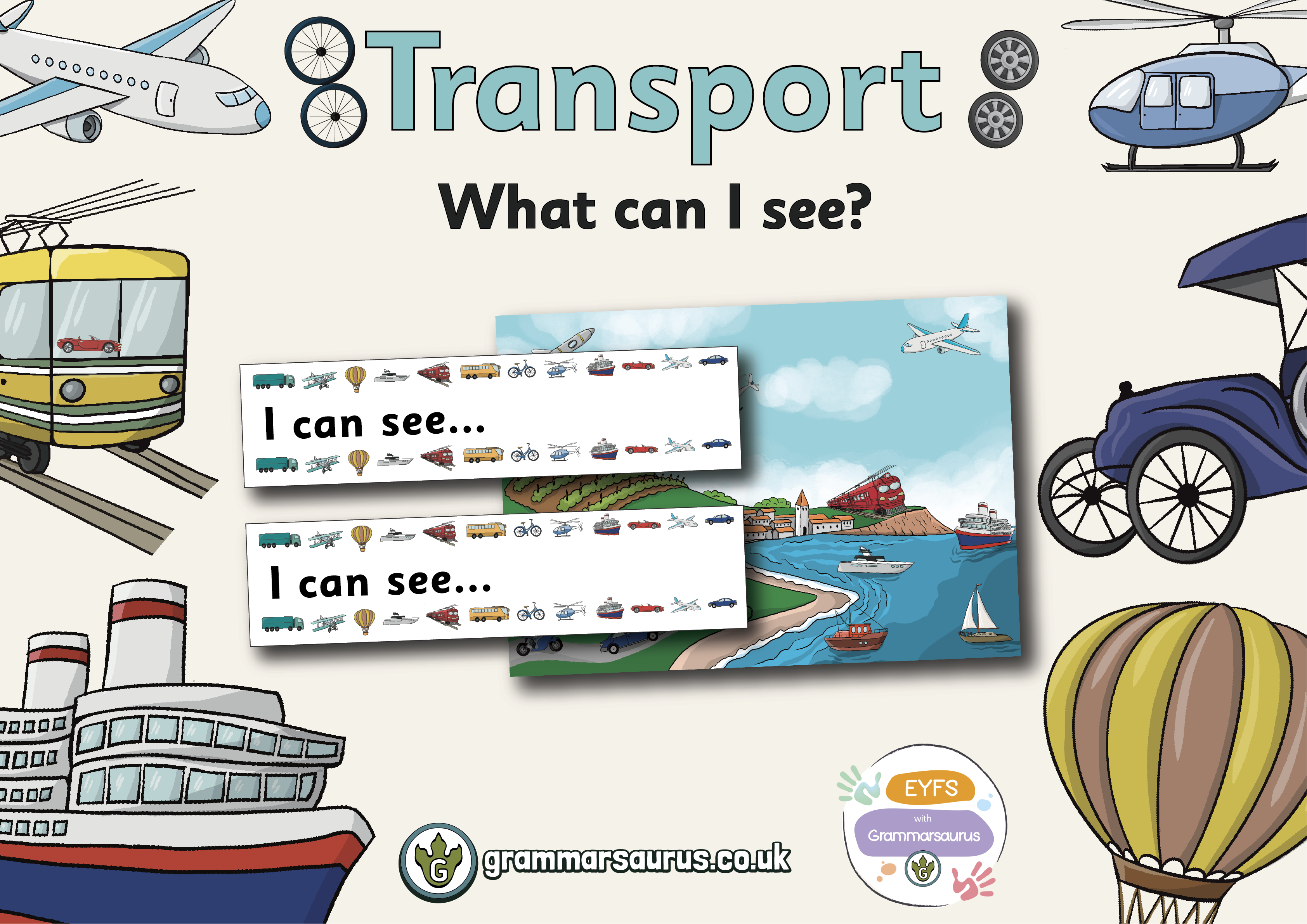 EYFS Transport – Writing What Can I See? - Grammarsaurus