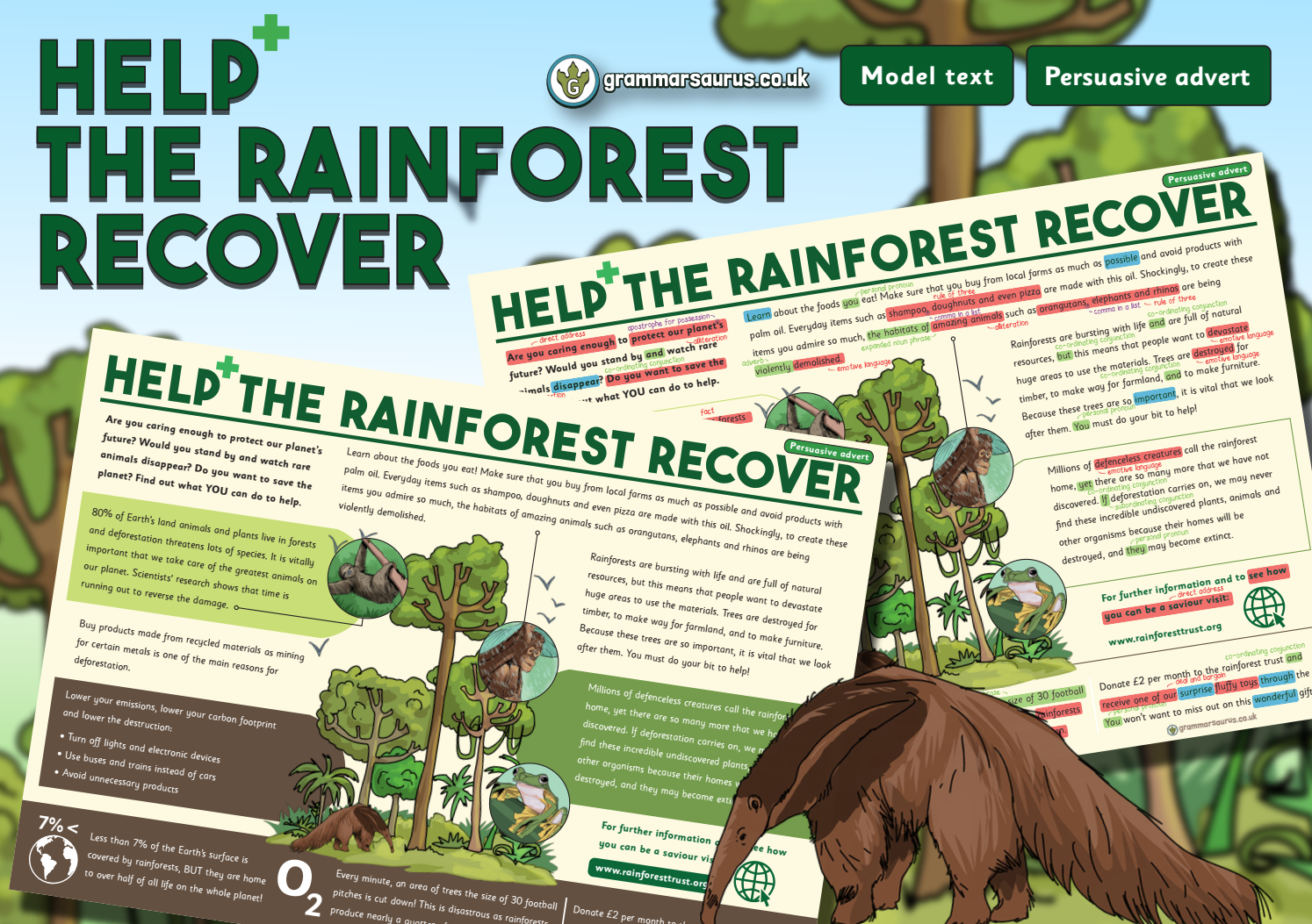 Year 3 Model Text – Persuasive Advert – Help the rainforest recover ...