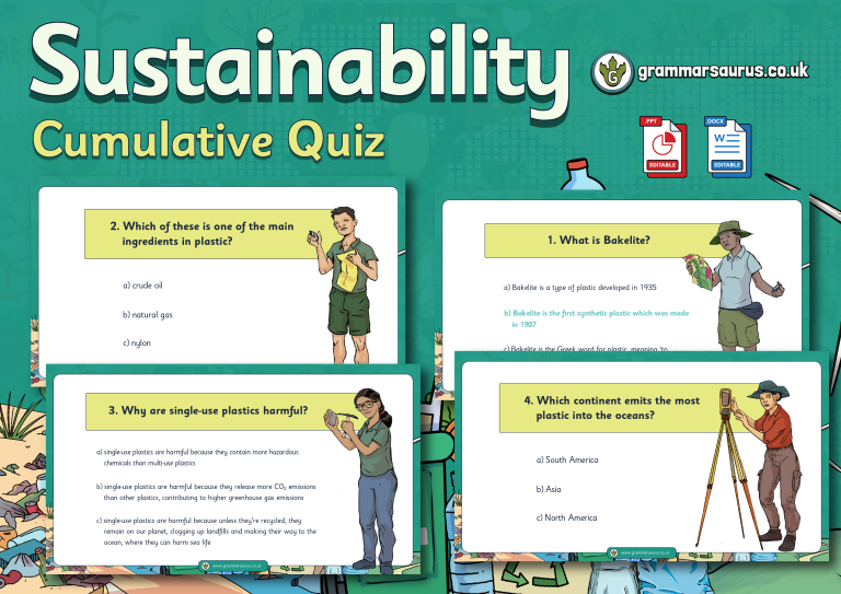 Year 6 Geography Sustainability Cumulative Quiz Grammarsaurus