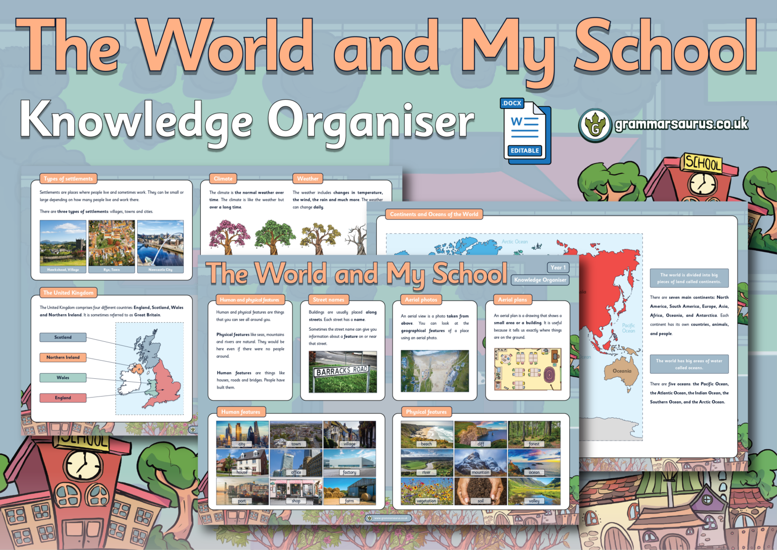 Year 1 Geography The World and My School Knowledge Organiser