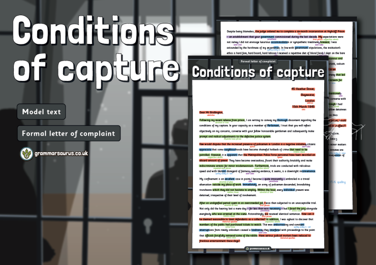 Year 6 Model Text – Recount - Formal letter of complaint – Conditions ...