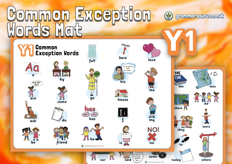 Year 1 Common Exception Words Mat Grammarsaurus