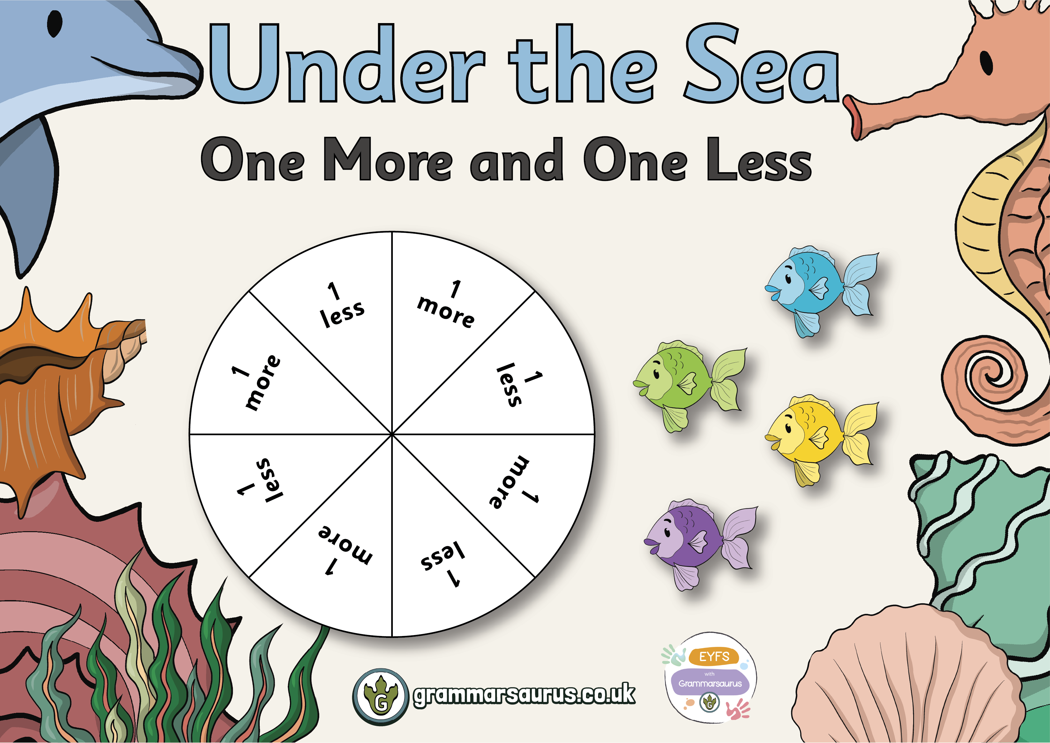 EYFS Under the Sea – One More and One Less - Grammarsaurus