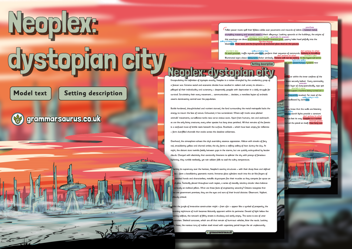 Distoppian Setting Year 6 Model Text – Setting Description – Neoplex: dystopian city ...
